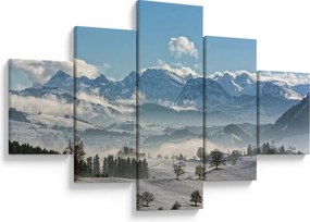 Obraz ośnieżonych gór (125x70 cm)