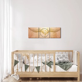 Obraz - Anielska abstrakcja (z zegarem) (90x30 cm)