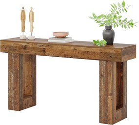Stolik konsolowy, stół do przedpokoju w stylu rustykalnym, 160 cm, prostokątna konsola akcentowa do przedpokoju, na korytarz