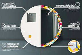 Geometryczne tropikalne ptaki Lustro dekoracyjne okrągłe