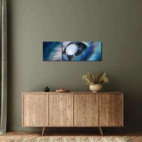 Obraz - Piłka nożna w kosmosie (z zegarem) (90x30 cm)