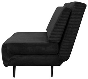 Antracytowa sztruksowa rozkładana sofa 140 cm Mallory – Støraa