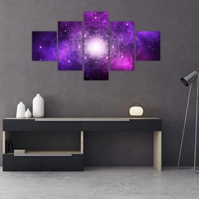 Obraz fioletowej abstrakcji (125x70 cm)