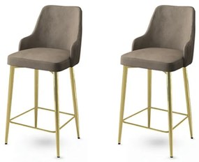 Zestaw krzeseł barowych Enox Cappuccino and Gold,2 szt., 2 szt.