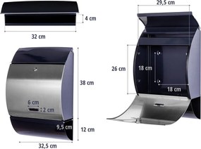 STILISTA Skrzynka ścienna 33 x 48 x 17, stal