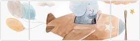 Obraz - Akwarela słoń w samolocie (170x50 cm)