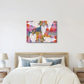 Obraz - Serce na abstrakcyjnym tle (70x50 cm)