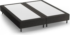 Czarne tapicerowane łóżko dwuosobowe bez zagłówka 200x200 cm Whale – Micadoni