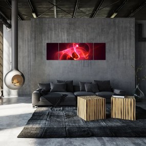 Nowoczesny obraz różowej abstrakcji (170x50 cm)