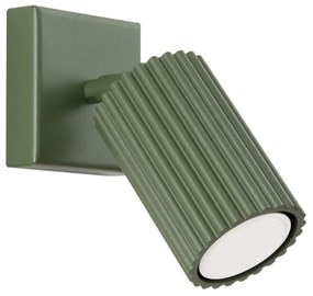 Kinkiet KARBON zielony oliwkowy ryflowany z regulowanym kloszem SOLLUX  LIGHTING