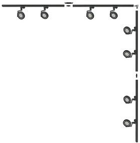 Zuma Line 3590 - Oprawa punktowa w systemie szynowym MASTER 8xGU10/15W/230V czarna