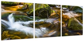 Obraz strumienia (z zegarem) (90x30 cm)