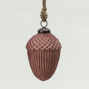 Bombka szklana Acorn Burgundy 7x10 cm