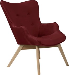 Czerwony aksamitny fotel Niko – Ropez