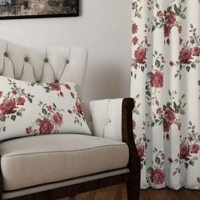Zasłona dekoracyjna oxford w róże subtelna elegancka - szer. 150 cm