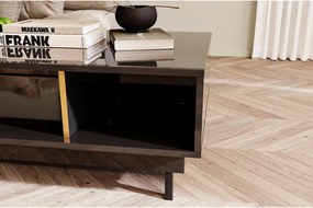 Czarny stolik Dancan ARTEMISA ze złotymi dodatkami