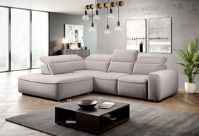 Narożnik COLOMBO L Lewostronny z elektryczną funkcją spania pojemnikiem ELEMENT 24 Jasny szary WERSAL