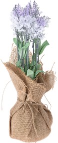 Sztuczne kwiaty w doniczce jutowej, 26 cm