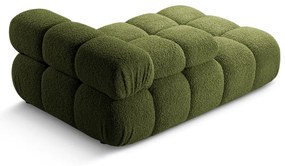 Zielony moduł sofy z materiału bouclé (lewostronny) Bellis – Micadoni Home