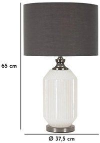 Szara lampa stołowa z tekstylnym kloszem (wysokość 65 cm) Brighty – Mauro Ferretti