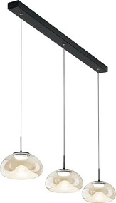 Brena - Lampa wisząca Fabas Luce z 3 światłami - 30 W, ściemnialna dioda LED - Cognac Linear Design