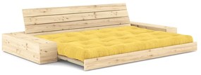 Żółta sztruksowa rozkładana sofa 244 cm Base – Karup Design