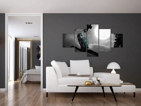 Obraz - Nocna sowa, niebieski (125x70 cm)
