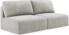 Otwarta Sofa 3-osobowa z funkcją spania - z tkaniny szenilowej - jasny szary - KONA