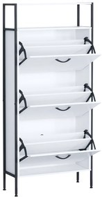 Szafka na buty TREDIS, 3 półki, biały