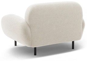 Biały fotel z materiału bouclé Poppy – Micadoni