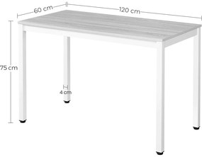 Czarny stół jadalny z blatem w rustykalnym brązowym dekorze TESSA 120x60 cm
