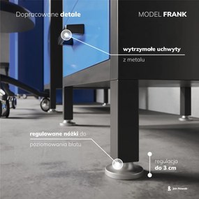 Stół warsztatowy FRANK, 1700 x 850 x 600 mm, czarny