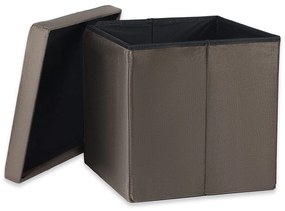 Brązowy składany taboret ZAREX VELVET L