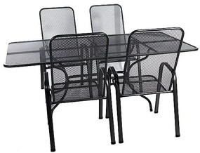Metalowy zestaw ogrodowy SANDRA 1 + 4 stół 190x105 cm (CT310)