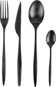 Czarne sztućce ze stali nierdzewnej 24 szt. – Orion