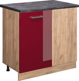 Szafka narożna czerwony połysk 86x60x81.6 r-line