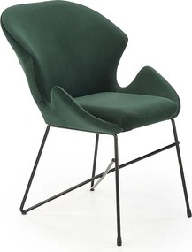 Krzesło tapicerowane K458 VELVET ciemnozielone