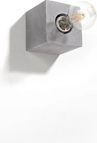 Kinkiety industrialny Zxina, beton - 1 źródło światła 4000K - L.10 x H.10 cm - szary