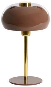 Brązowa lampa stołowa z metalowym kloszem (wysokość 34 cm) Surin – Light &amp; Living