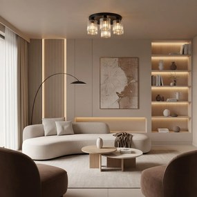 Lampa sufitowa kryształowa EBT023-5C CZARNA