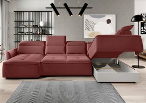 Narożnik MURILLO XL z elektryczną regulacją siedziska Prawostronny w tkaninie VOUGE 08 WERSAL