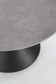 Czarny okrągły stolik z blatem w dekorze marmuru ø 70 cm Joona – Bizzotto