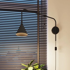 Czarny kinkiet do kontaktu Zylo – Nice Lamps