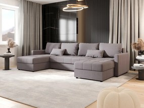 BEDANTE narożnik MOS U BIS Cosmic 160 szary z funkcją spania sofa w kształcie litery U z pojemnikiem na pościel