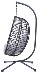 Fotel wiszący Autronic, metal, polirattan, szary,A Z-V1289 GREY