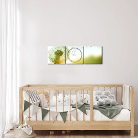 Obraz - Dmuchawiec na wietrze (z zegarem) (90x30 cm)
