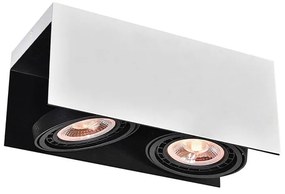 Biało-czarna lampa sufitowa z metalowym kloszem 14x31 cm Verso – GTV