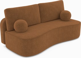 Masseno Sofa ROTONDO z funkcją spania i pojemnikiem na pościel, Rozkładana sofa - Brązowy, ANTHOLOGY 10