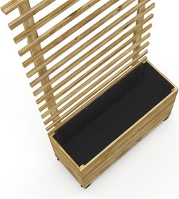 Outsunny Kwietnik z pergolą, 4 koła, drewno naturalne, lakier odporny na warunki atmosferyczne, 76 x 30 x 155 cm