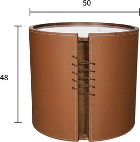 Okrągły stolik pomocniczy Modig M36, z szafką i półkami